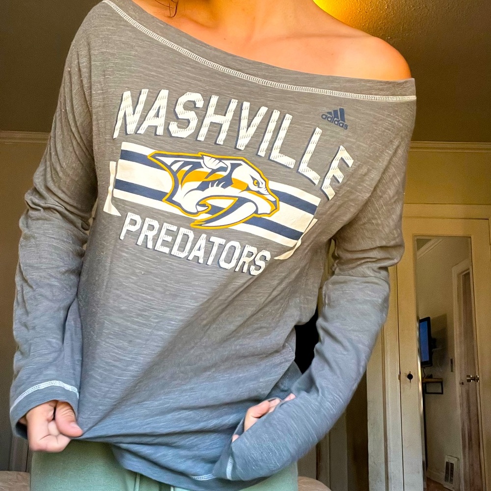 Authentic Adidas Nashville Predators Long Sleeve